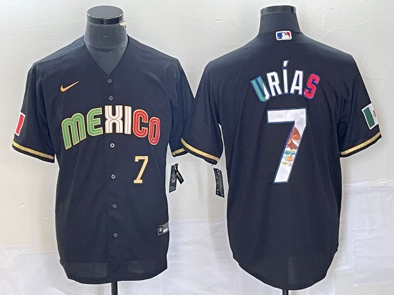Men 2023 World Cub Mexico #7 Urias Black Nike MLB Jersey style 9182->more jerseys->MLB Jersey